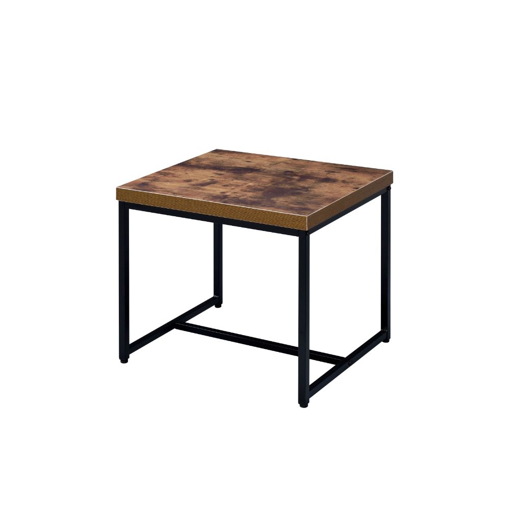 ACME Bob Weathered Oak & Black End Table Model 80617