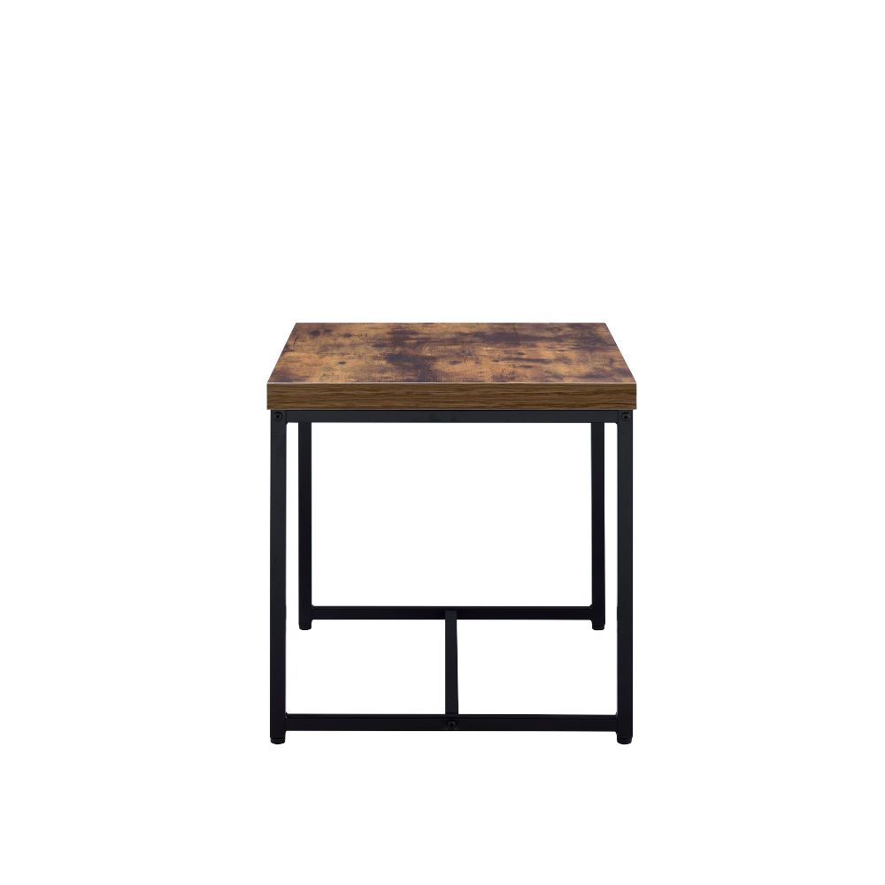 ACME Bob Weathered Oak & Black End Table Model 80617