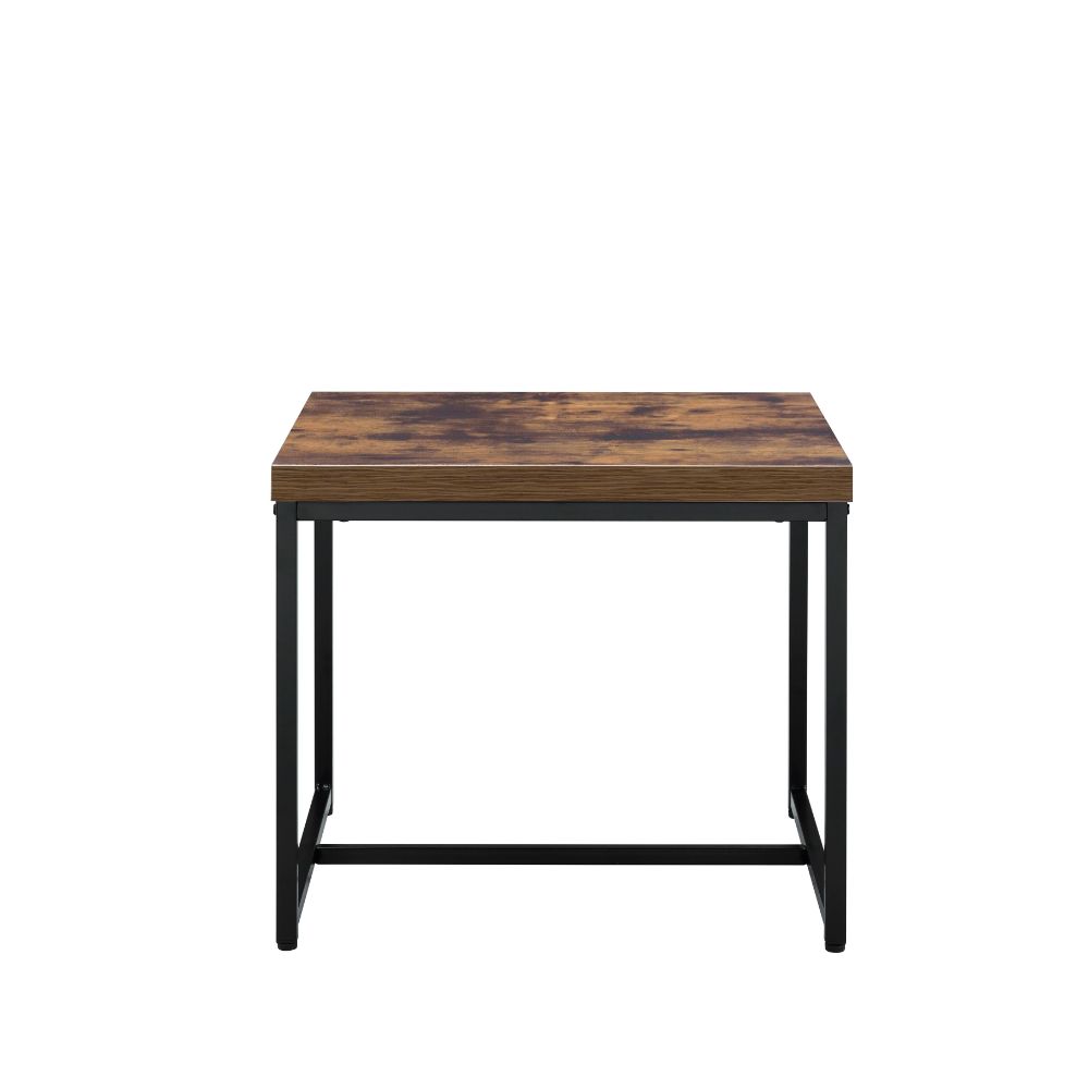 ACME Bob Weathered Oak & Black End Table Model 80617