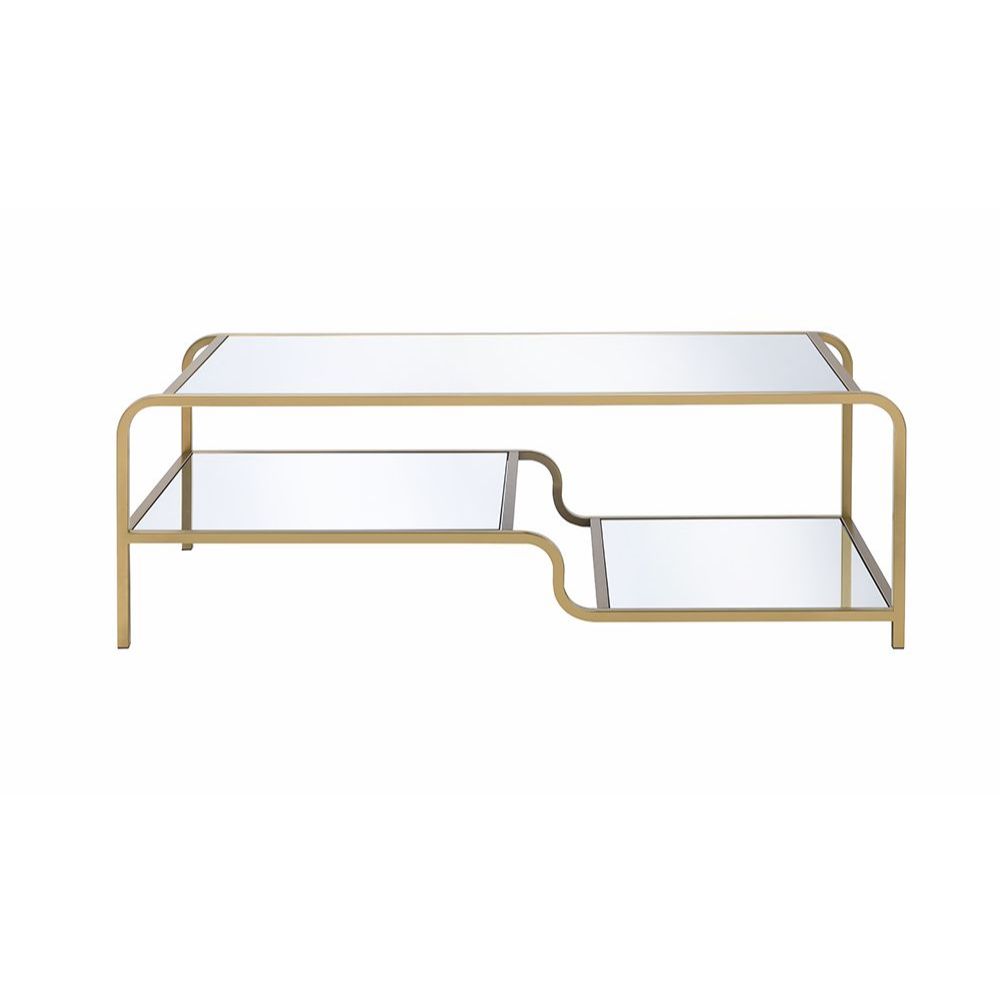 ACME Astrid Gold & Mirror Coffee Table Model 81090