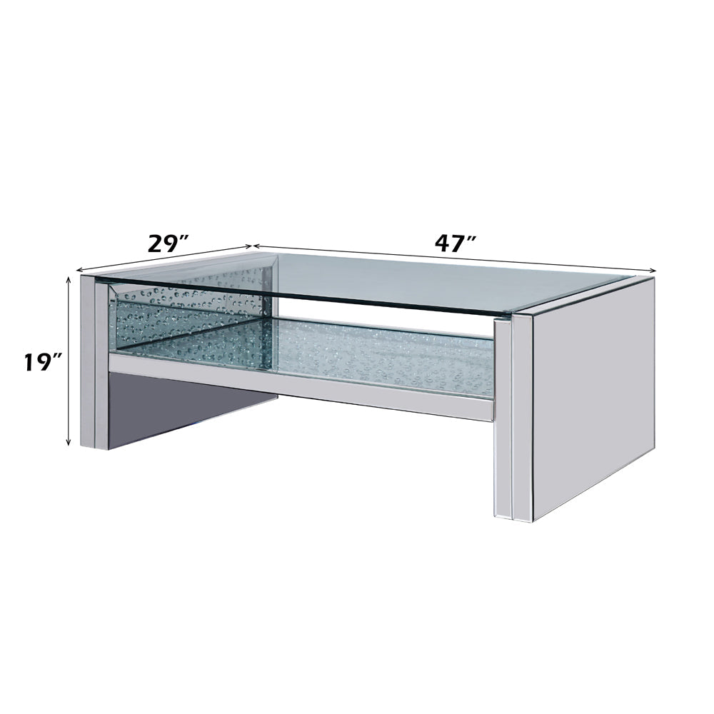 ACME Nysa Mirrored & Faux Crystals Coffee Table Model 81470