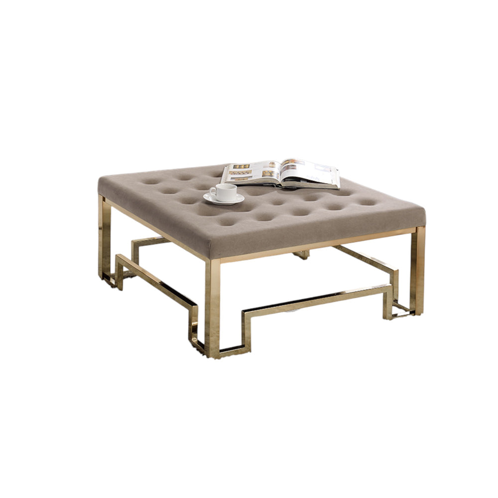ACME Damien Fabric & Champagne Cocktail Ottoman Model 81625