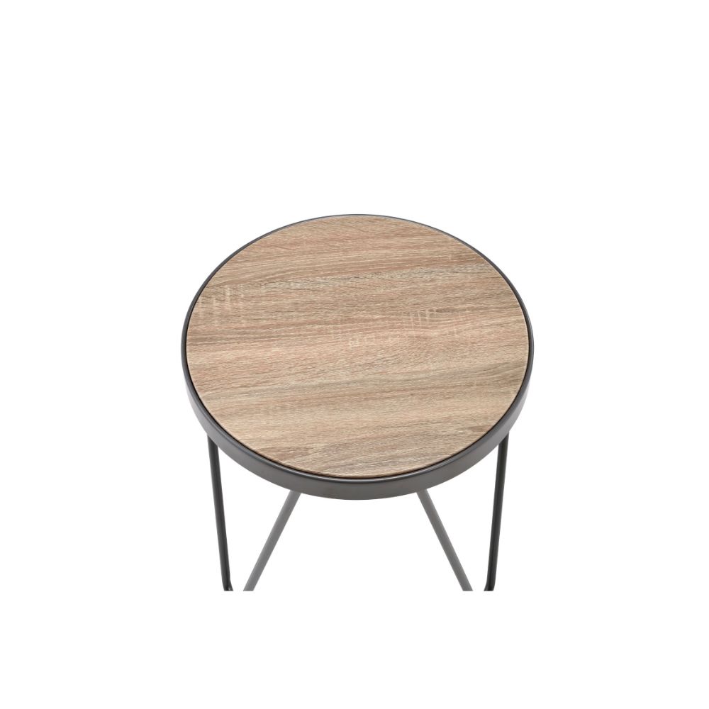 ACME Bage Weathered Gray Oak & Metal End Table Model 81737
