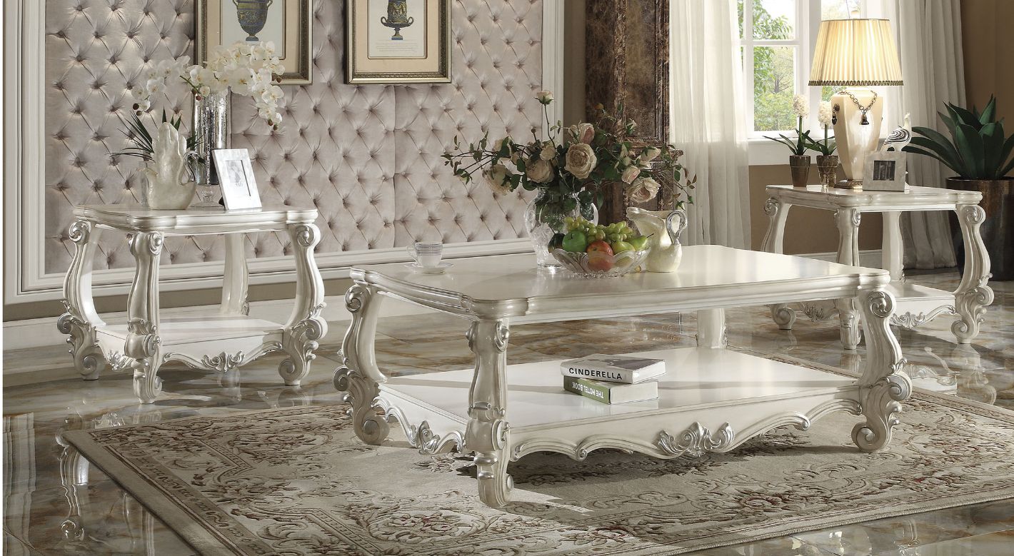 ACME Versailles Bone White Coffee Table Model 82123
