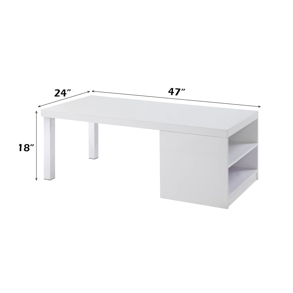 ACME Harta White High Gloss & Chrome Coffee Table Model 82330