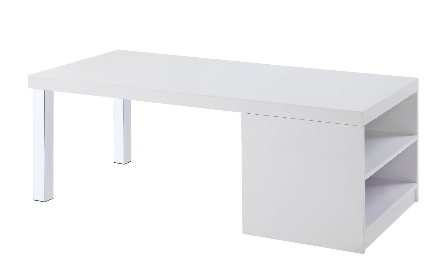 ACME Harta White High Gloss & Chrome Coffee Table Model 82330