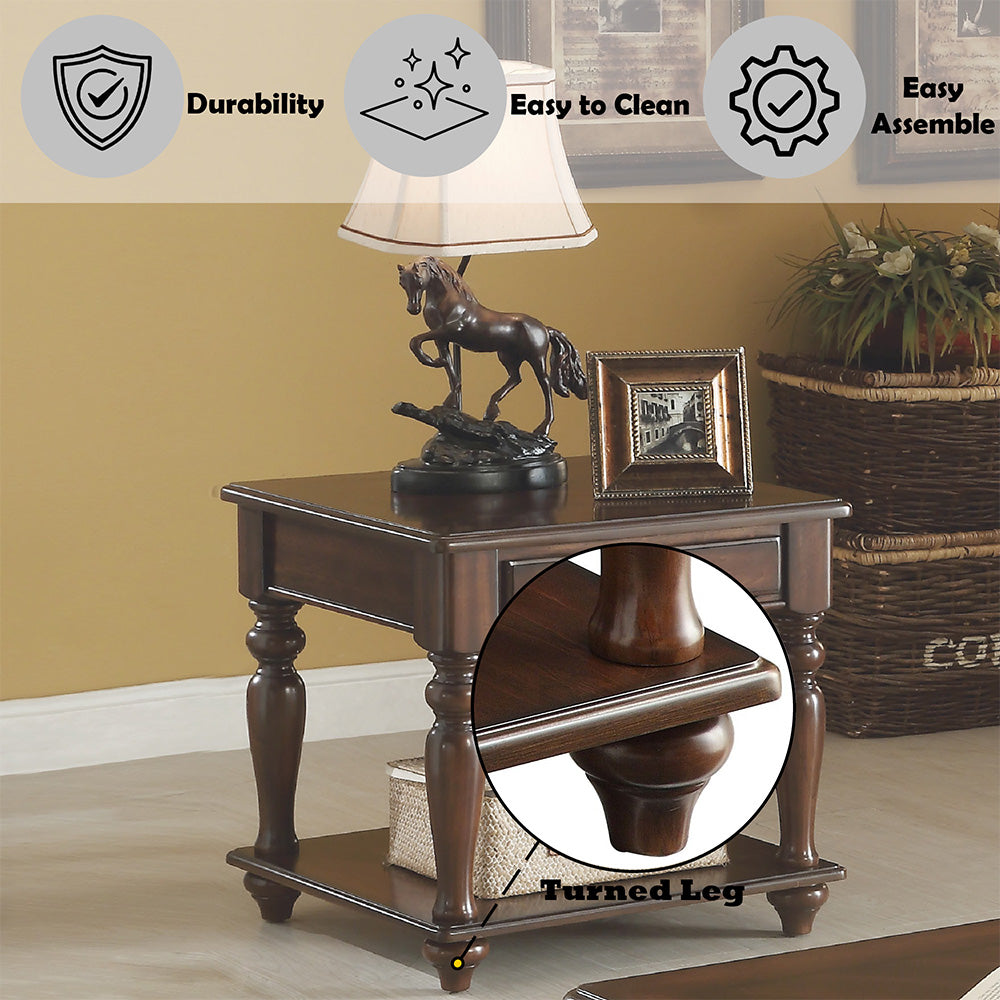 ACME Farrel Walnut End Table Model 82746
