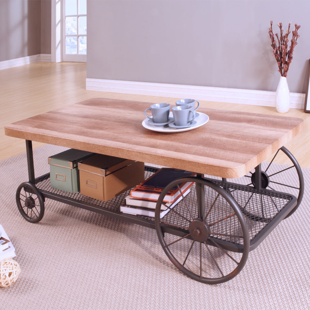 ACME Francie Oak & Antique Gray Coffee Table Model 82860