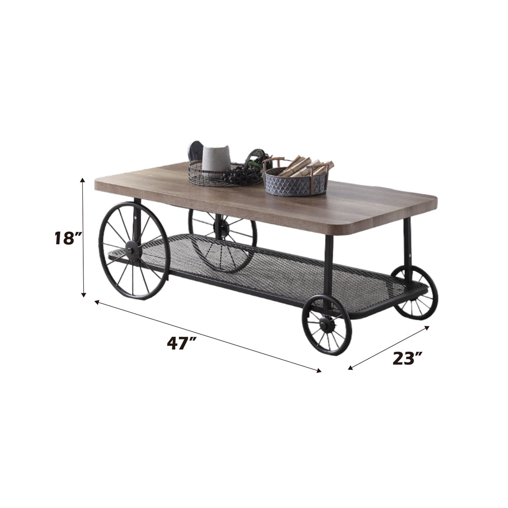 ACME Francie Oak & Antique Gray Coffee Table Model 82860