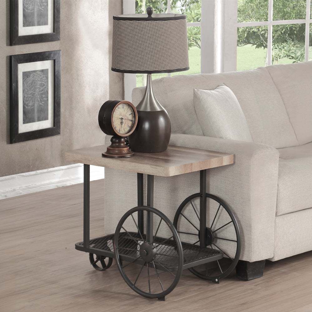 ACME Francie Oak & Antique Gray End Table Model 82862