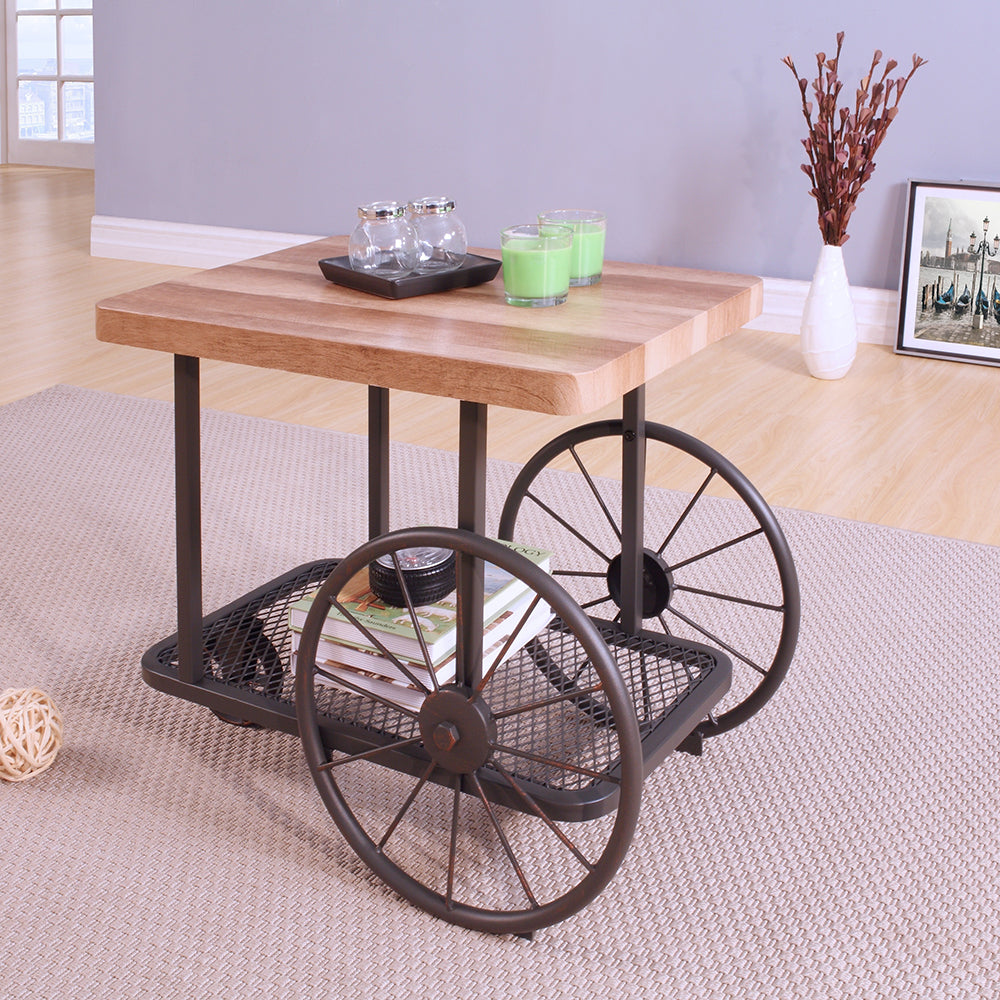ACME Francie Oak & Antique Gray End Table Model 82862