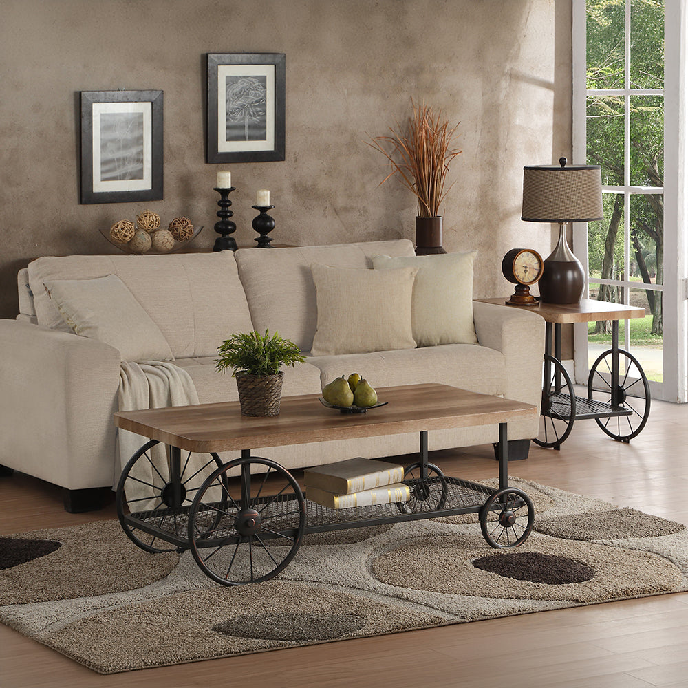 ACME Francie Oak & Antique Gray Coffee Table Model 82860