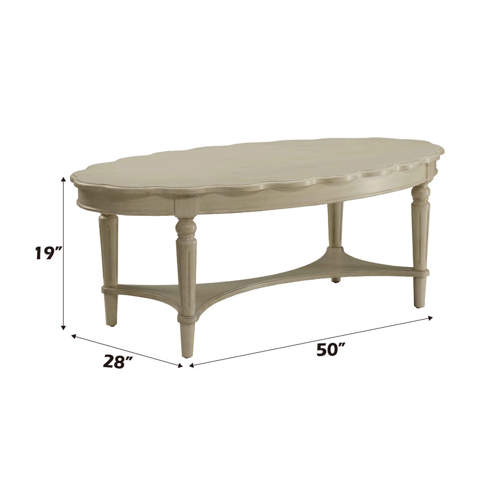 ACME Fordon Antique White Coffee Table Model 82920