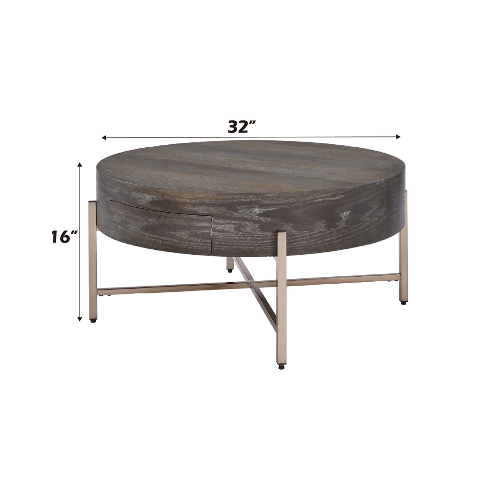 ACME Weyton Light Brown & Champagne Coffee Table Model 82955