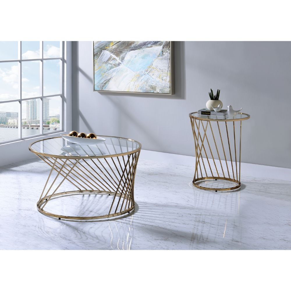 ACME Bluelipe Champagne Coffee Table Model 82990