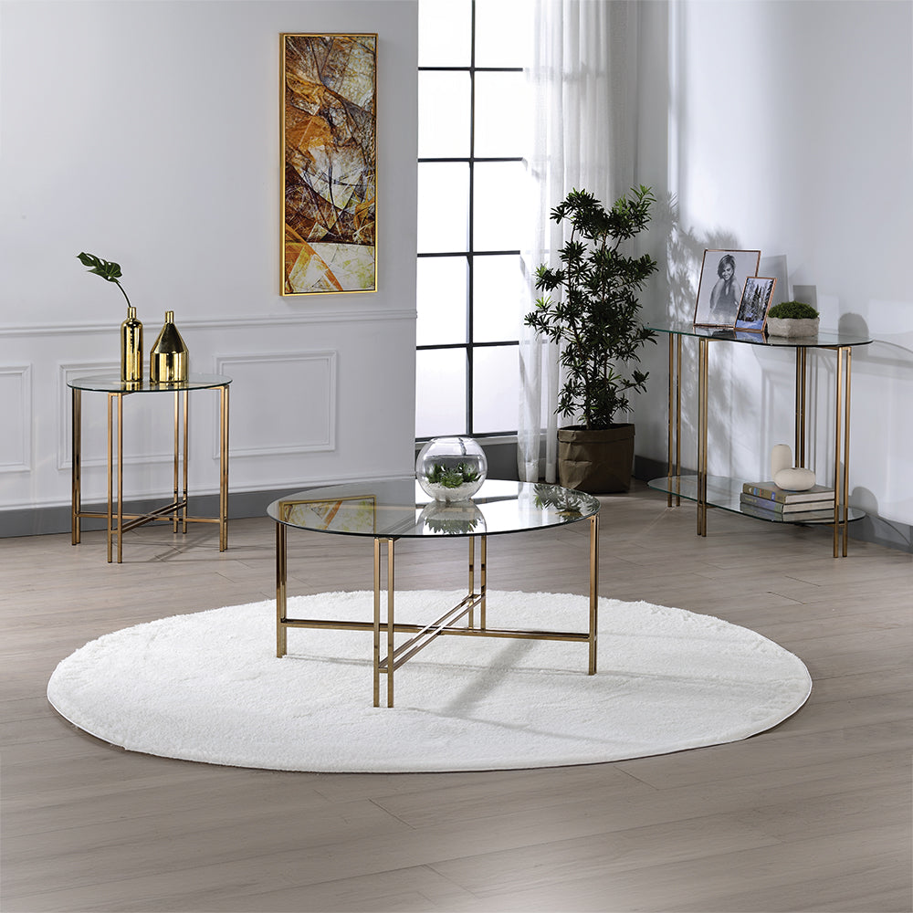 ACME Veises Champagne Sofa Table Model 82999