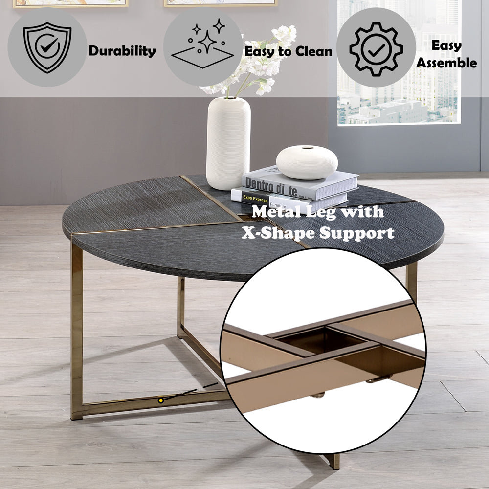 ACME Bromia Black & Champagne Coffee Table Model 83005