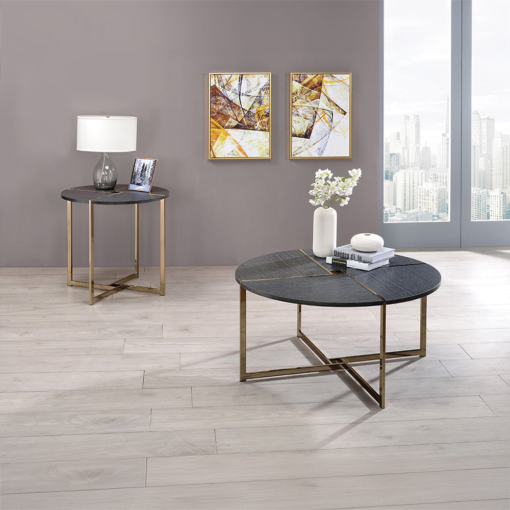 ACME Bromia Black & Champagne Coffee Table Model 83005