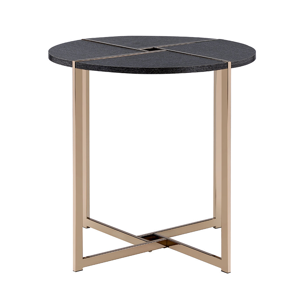 ACME Bromia Black & Champagne End Table Model 83007