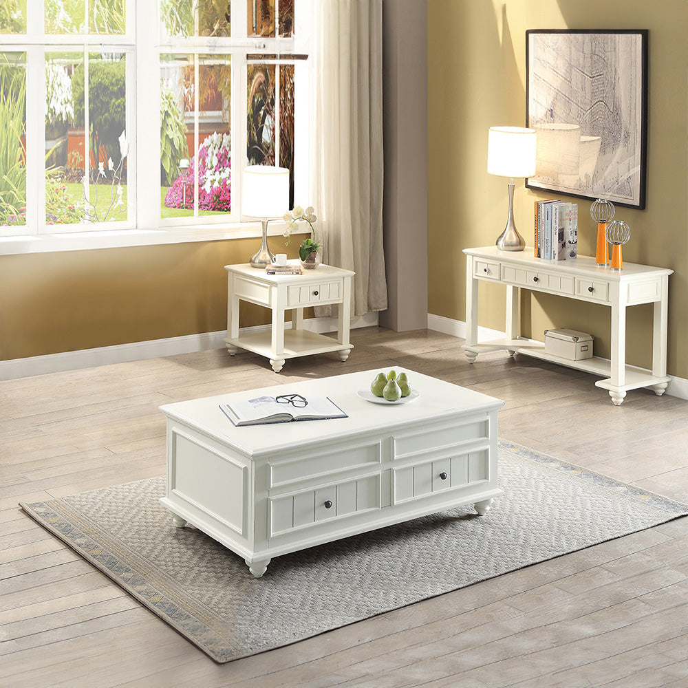 ACME Natesa White Washed Coffee Table with Lift Top Model 83325
