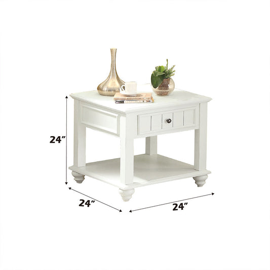 ACME Natesa White Washed End Table Model 83327