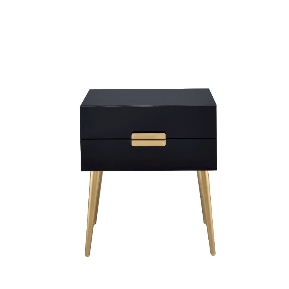 ACME Denvor Black & Gold End Table Model 84495