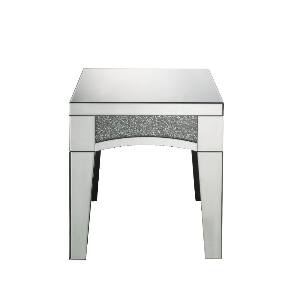 ACME Noralie Mirrored & Faux Diamonds End Table Model 84677