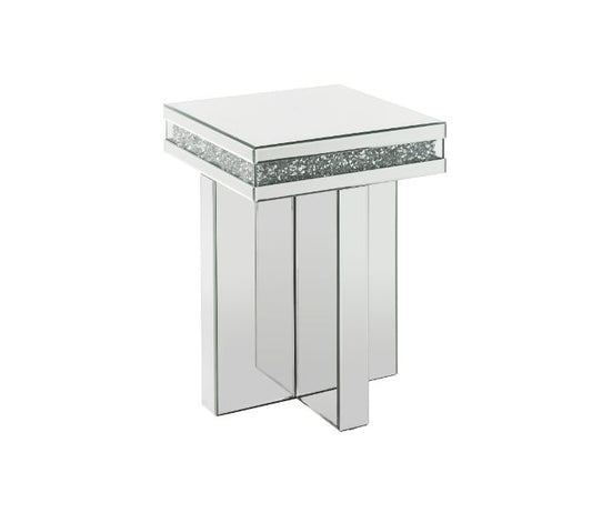 ACME Noralie Mirrored & Faux Diamonds End Table Model 84697