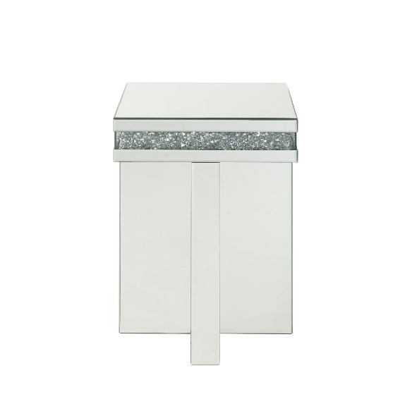 ACME Noralie Mirrored & Faux Diamonds End Table Model 84697