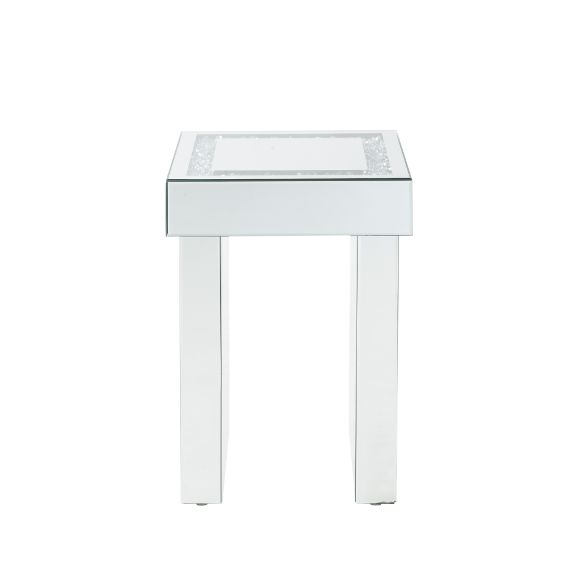 ACME Noralie Mirrored & Faux Diamonds End Table Model 84702