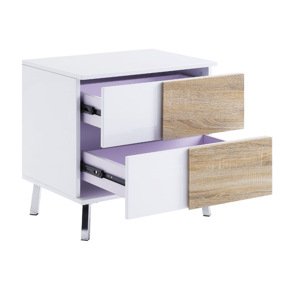 ACME Verux White High Gloss End Table Model 84932