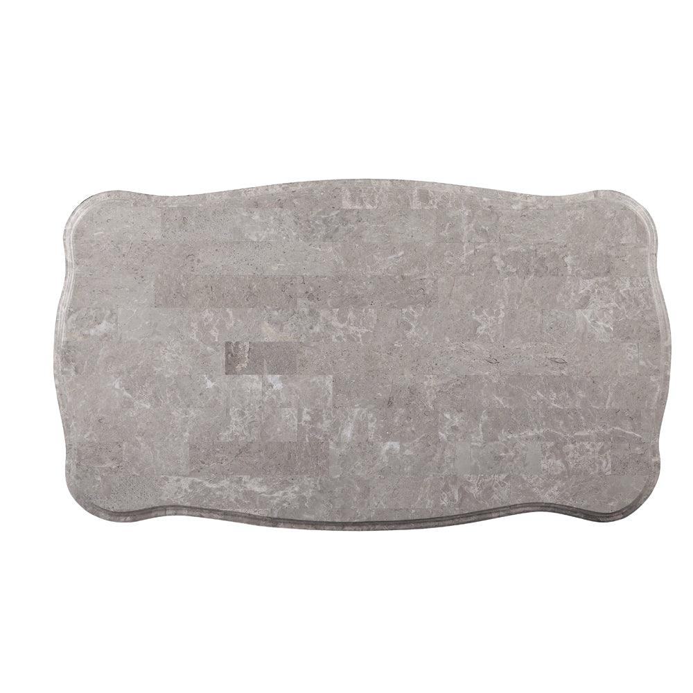 ACME Ariadne Natural Marble Top & Platinum Coffee Table Model 85345