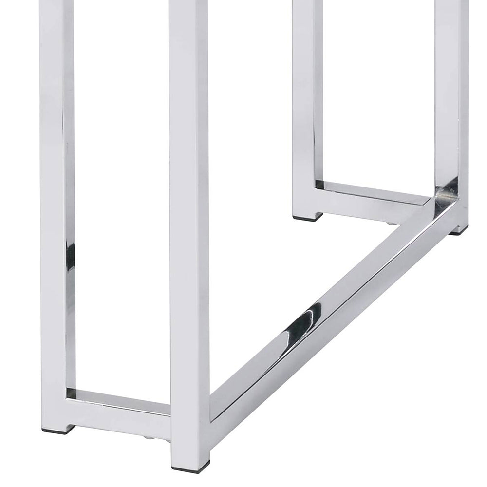 ACME Chafik Natural Oak & Chrome End Table Model 85372