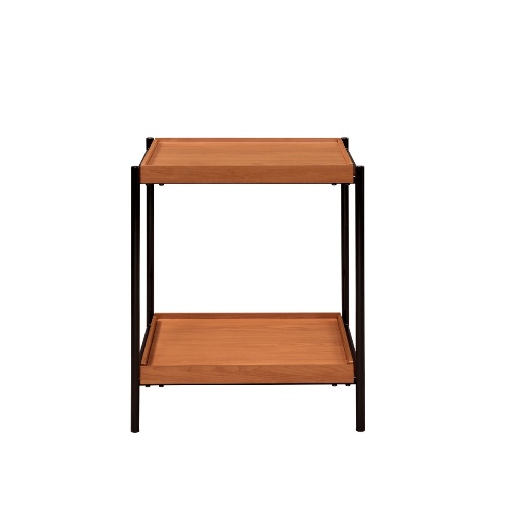 ACME Oaken Honey Oak & Black End Table Model 85677