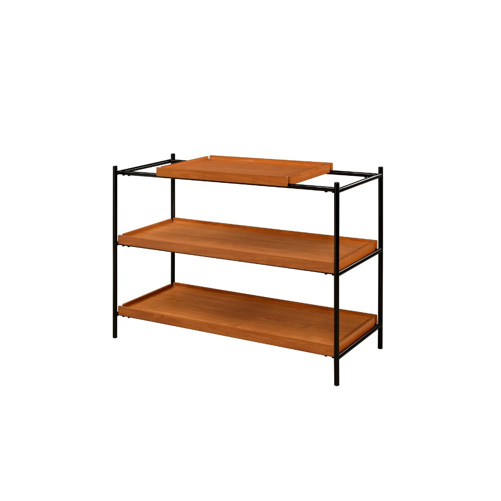 ACME Oaken Honey Oak & Black Sofa Table Model 85678