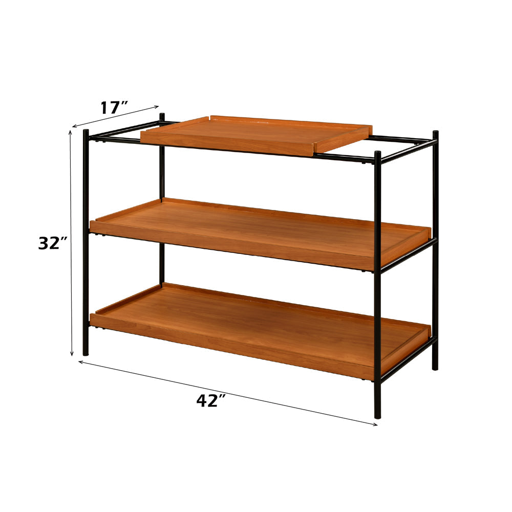 ACME Oaken Honey Oak & Black Sofa Table Model 85678