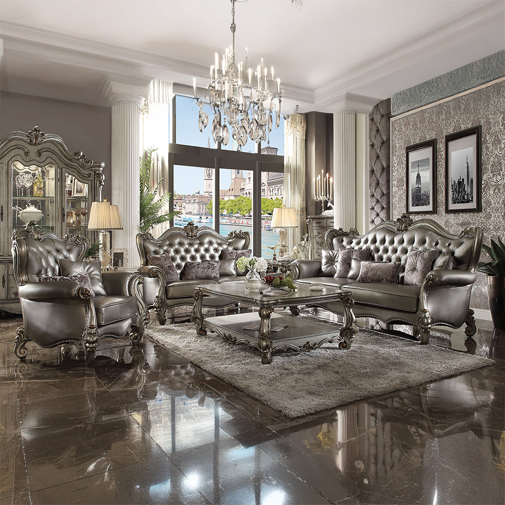ACME Versailles Antique Platinum Coffee Table Model 86820
