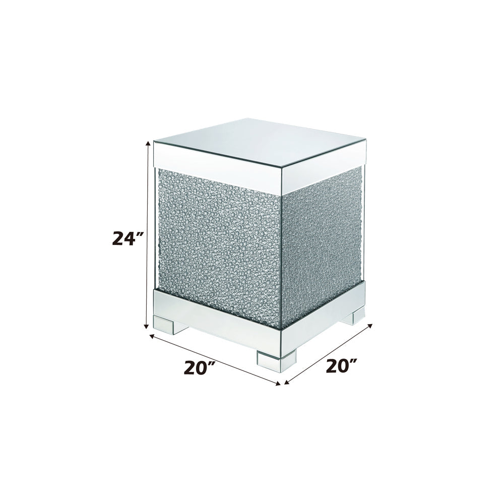ACME Mallika Faux Round Crystals End Table Model 87912