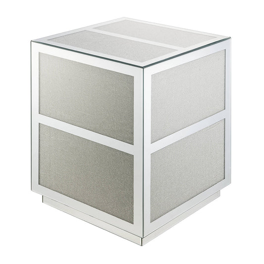 ACME Noralie Mirrored Faux Diamonds End Table Model 88017