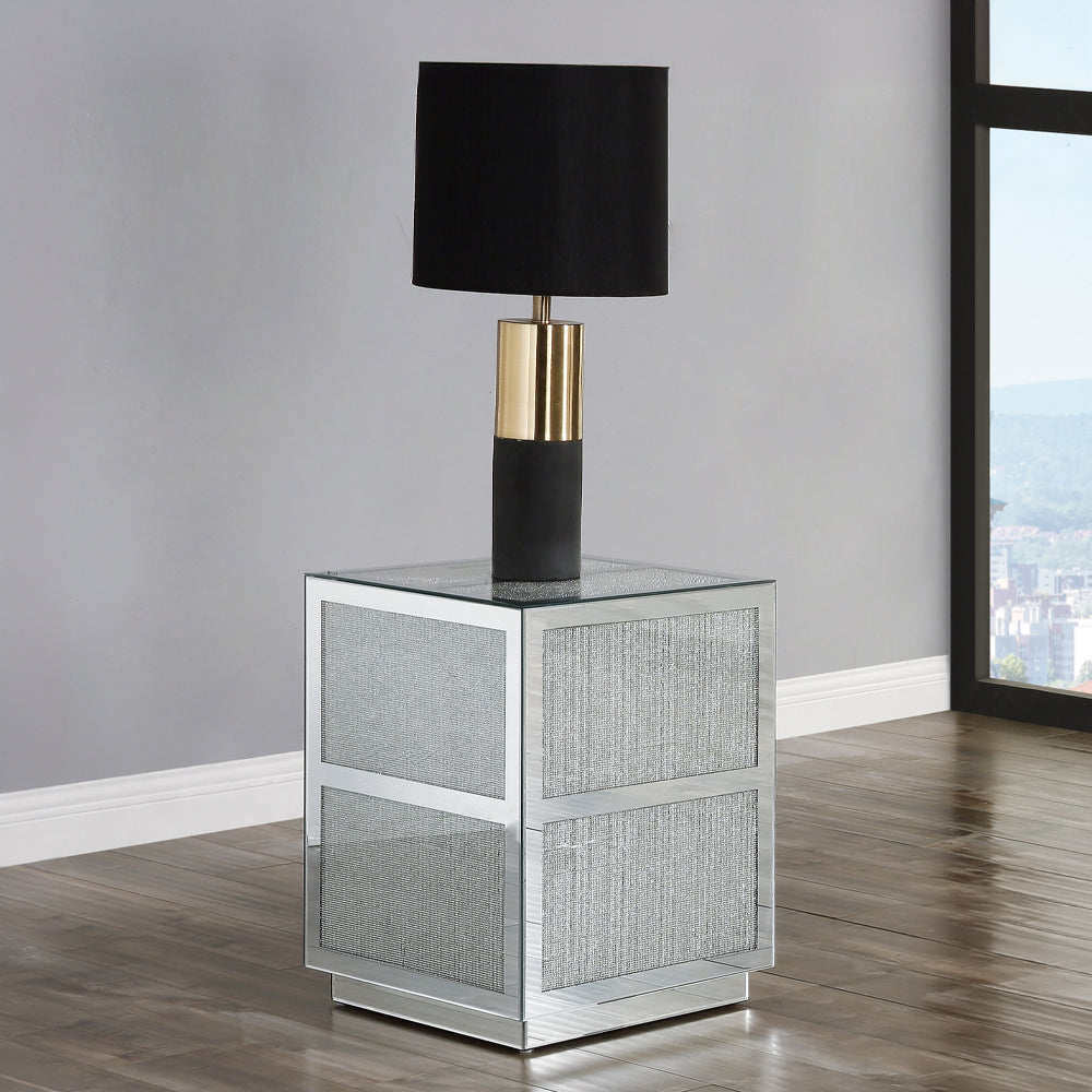 ACME Noralie Mirrored Faux Diamonds End Table Model 88017