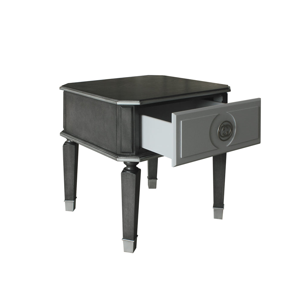 ACME House Beatrice Charcoal & Light Gray End Table Model 88817