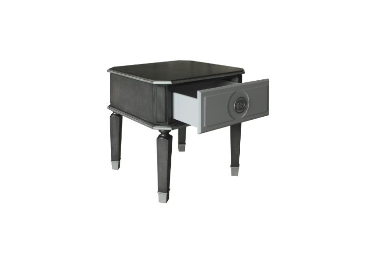 ACME House Beatrice Charcoal & Light Gray End Table Model 88817
