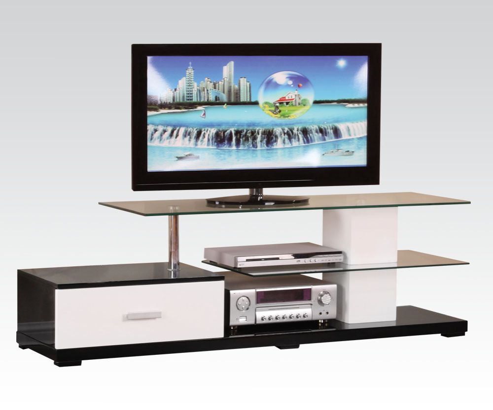 ACME Ivana White & Black TV Stand Model 91140
