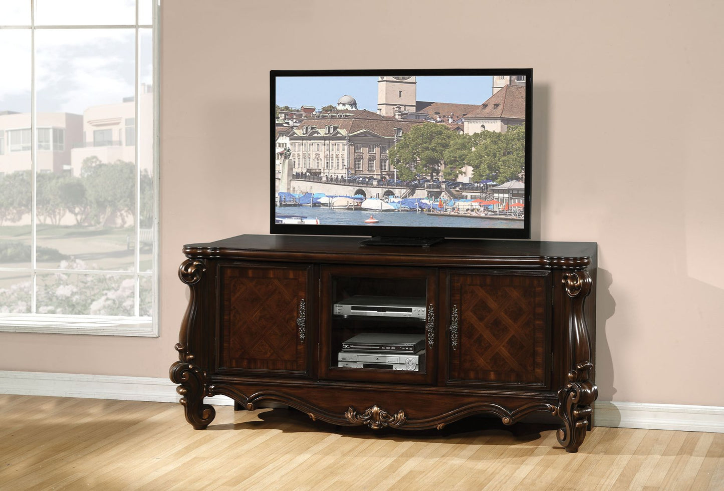 ACME Versailles Cherry Oak TV Stand Model 91329