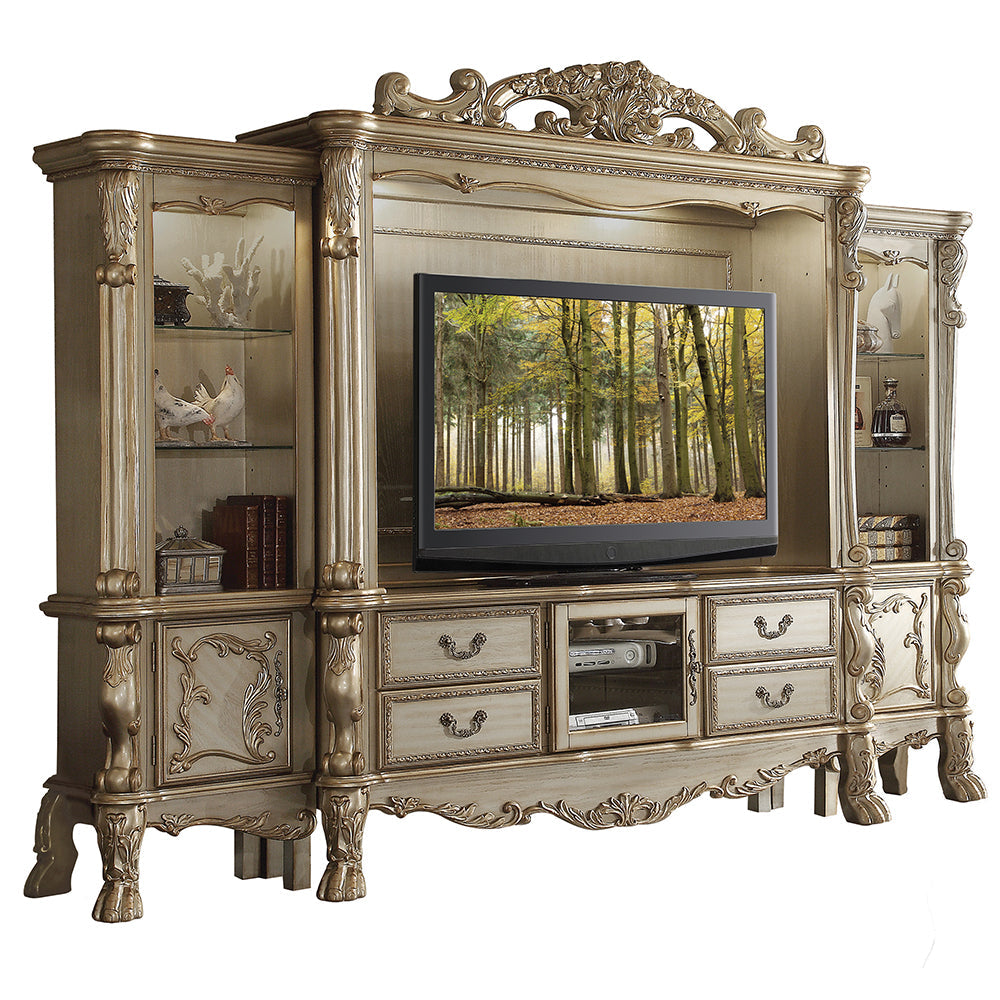 ACME Dresden Gold Patina & Bone Entertainment Center Model 91330