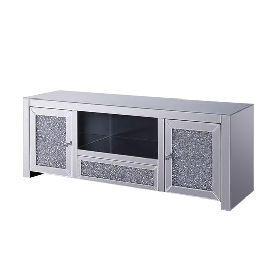 ACME Noralie Mirrored & Faux Diamonds TV Stand Model 91450