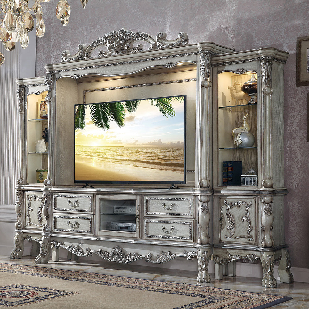 ACME Dresden Vintage Bone White Entertainment Center Model 91470