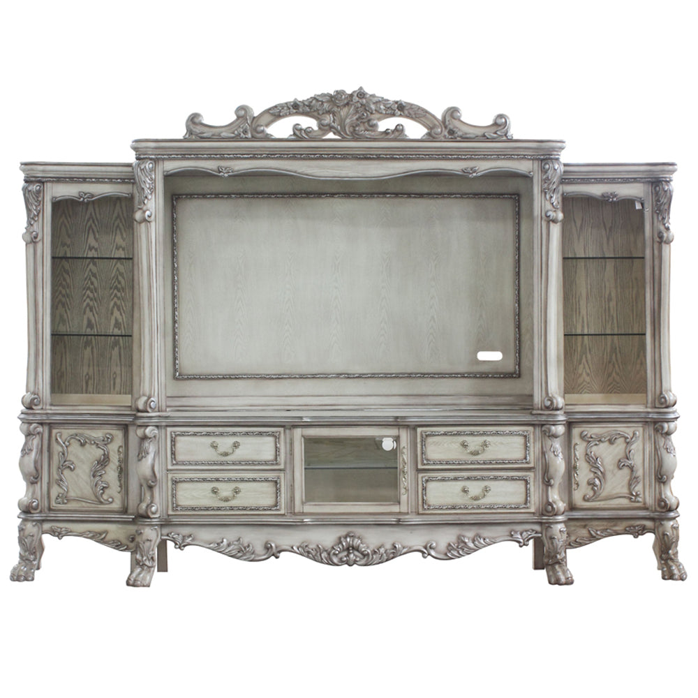 ACME Dresden Vintage Bone White Entertainment Center Model 91470