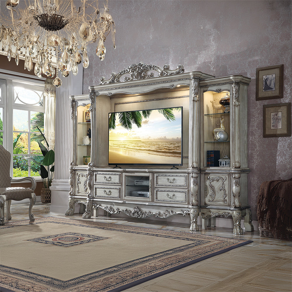 ACME Dresden Vintage Bone White Entertainment Center Model 91470