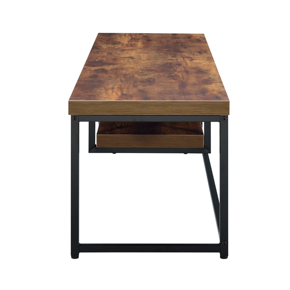 ACME Bob Weathered Oak & Black Metal TV Stand Model 91782